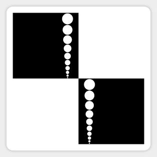 60's Retro Mod Squares and Dots in Black and White Magnet